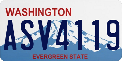 WA license plate ASV4119
