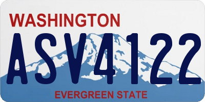 WA license plate ASV4122