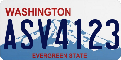 WA license plate ASV4123
