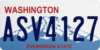 WA license plate ASV4127