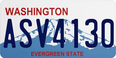 WA license plate ASV4130
