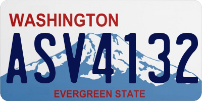 WA license plate ASV4132