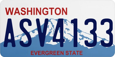 WA license plate ASV4133