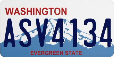 WA license plate ASV4134