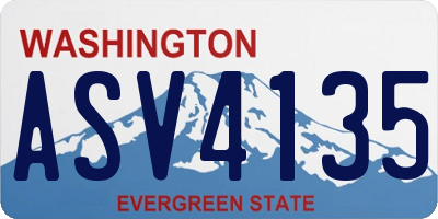 WA license plate ASV4135