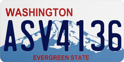 WA license plate ASV4136