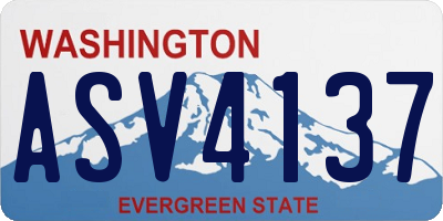 WA license plate ASV4137