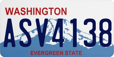 WA license plate ASV4138