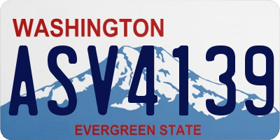 WA license plate ASV4139