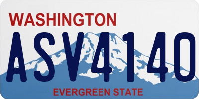 WA license plate ASV4140