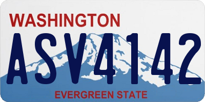 WA license plate ASV4142