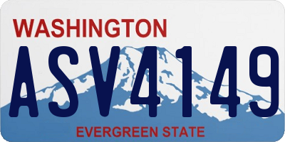 WA license plate ASV4149