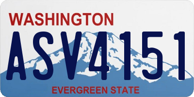 WA license plate ASV4151