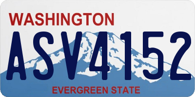 WA license plate ASV4152