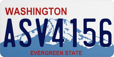 WA license plate ASV4156