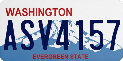 WA license plate ASV4157