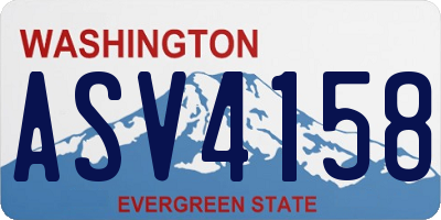 WA license plate ASV4158