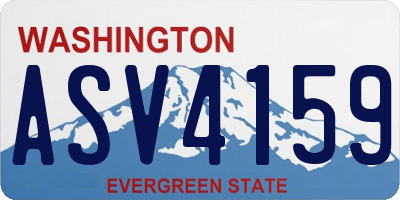 WA license plate ASV4159