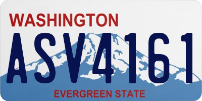 WA license plate ASV4161