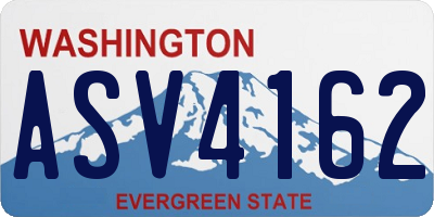 WA license plate ASV4162