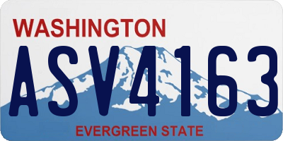 WA license plate ASV4163