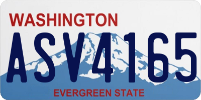 WA license plate ASV4165