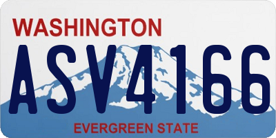 WA license plate ASV4166
