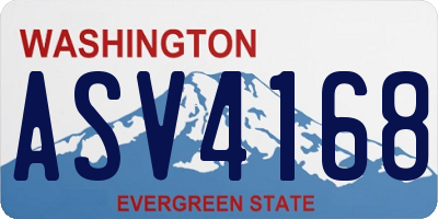 WA license plate ASV4168