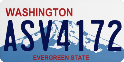 WA license plate ASV4172