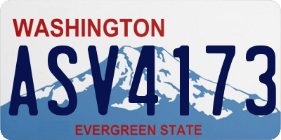 WA license plate ASV4173