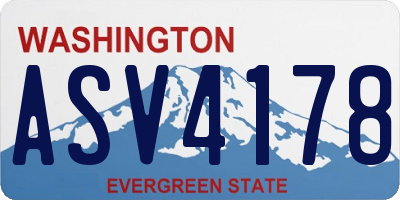 WA license plate ASV4178