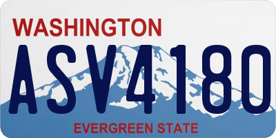 WA license plate ASV4180