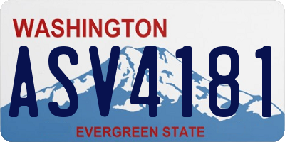WA license plate ASV4181