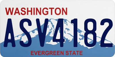 WA license plate ASV4182