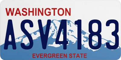 WA license plate ASV4183