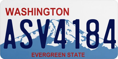 WA license plate ASV4184