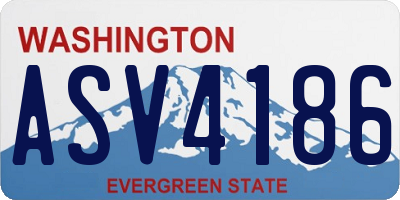 WA license plate ASV4186