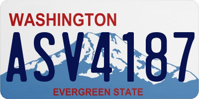 WA license plate ASV4187