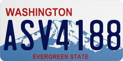 WA license plate ASV4188