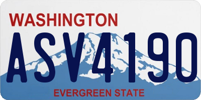 WA license plate ASV4190