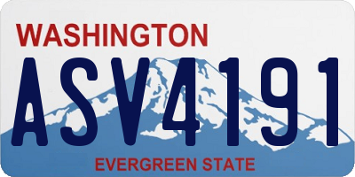 WA license plate ASV4191