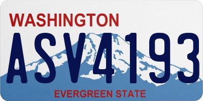 WA license plate ASV4193