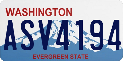 WA license plate ASV4194