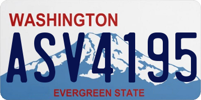 WA license plate ASV4195