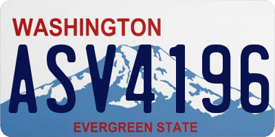 WA license plate ASV4196