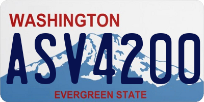 WA license plate ASV4200