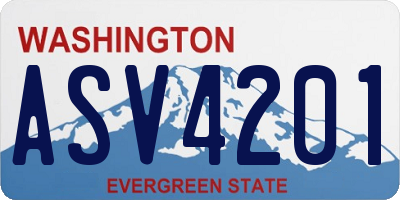 WA license plate ASV4201
