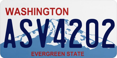 WA license plate ASV4202