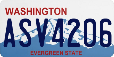 WA license plate ASV4206