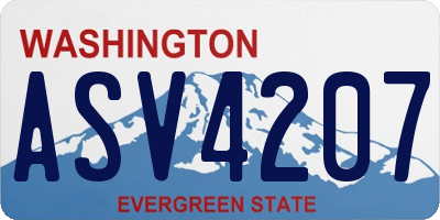 WA license plate ASV4207